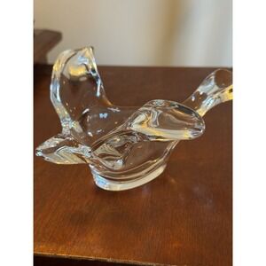 Princess House Bird In Flight Dove Art Glass Candy Nut Dish Candle holder